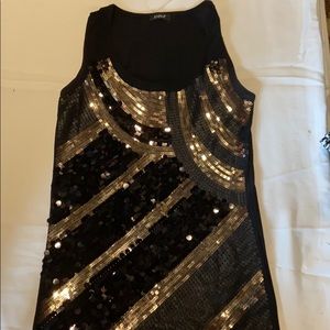 Black and gold sequin top